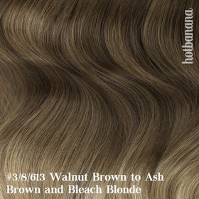 hotbanana Clip in Hair Extensions 16-inch #3/8/613 styled hair