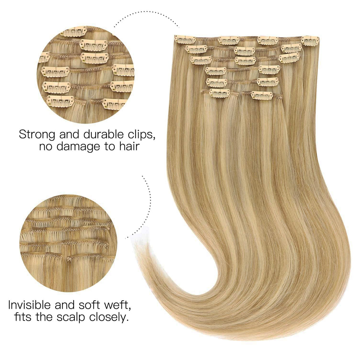 hotbanana Clip in Hair Extensions 16" #P16/22A packaging