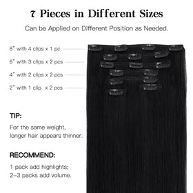 hotbanana Clip in Hair Extensions 18 inch close-up of clips