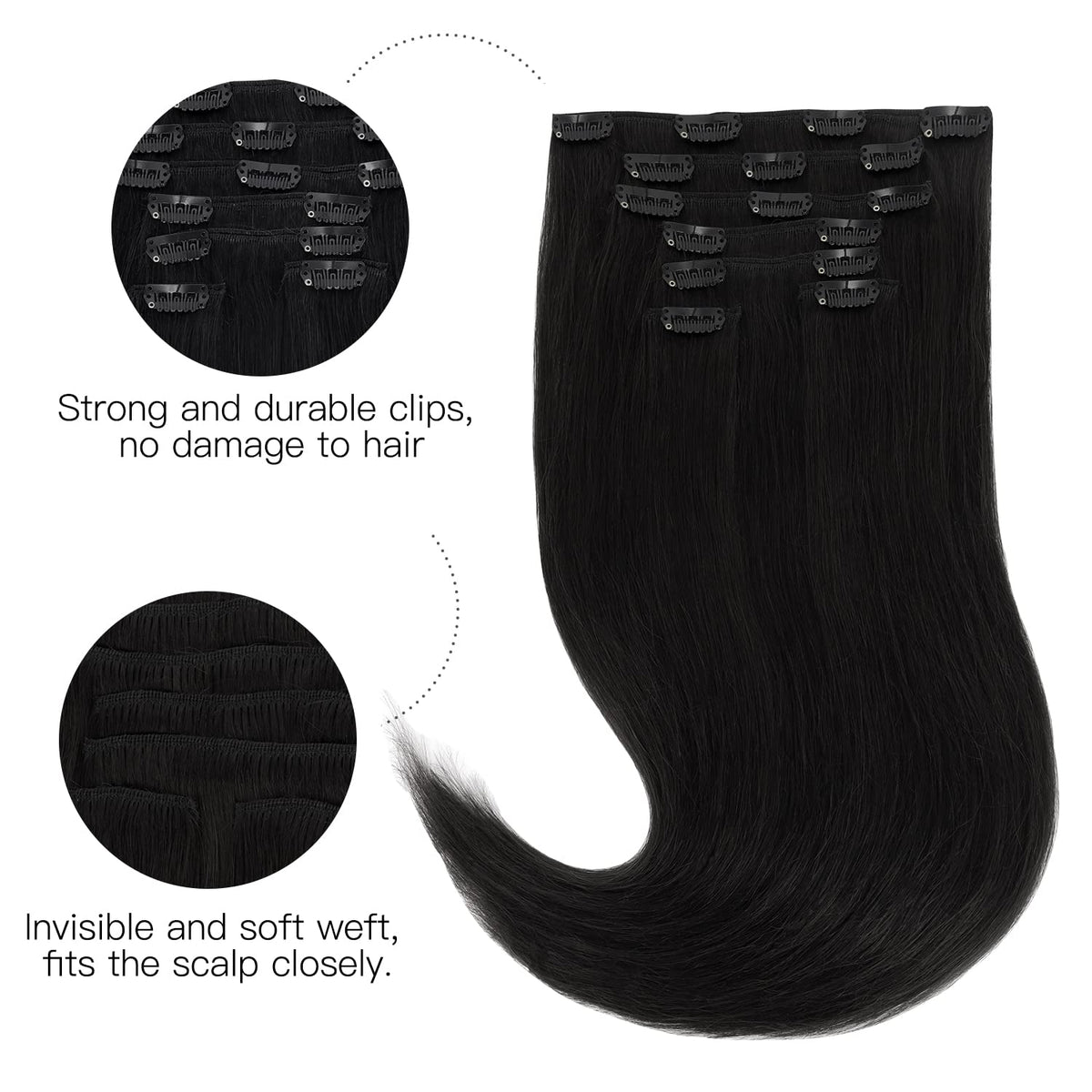 hotbanana Clip in Hair Extensions 18 inch packaging