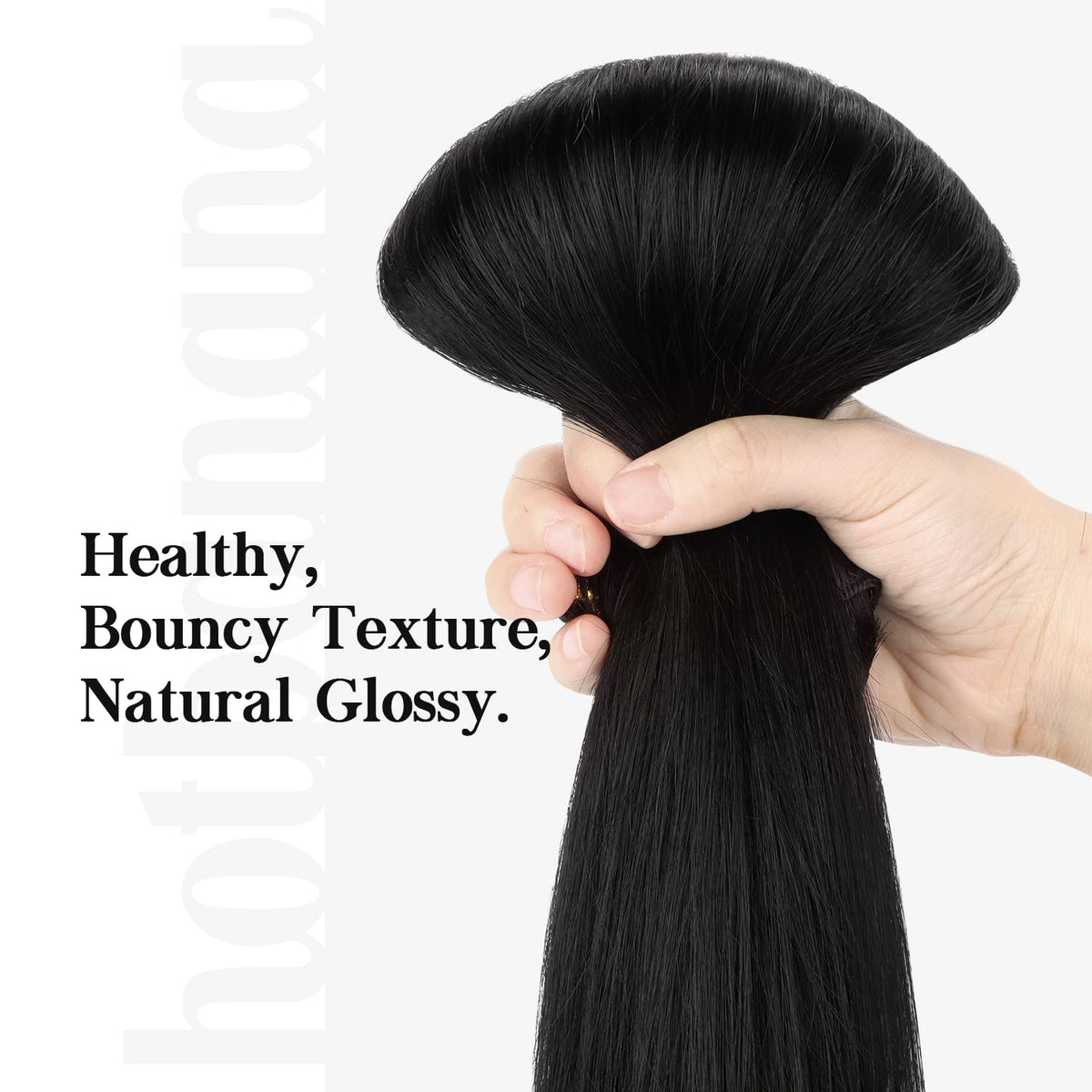 hotbanana Clip in Hair Extensions 18 inch texture detail