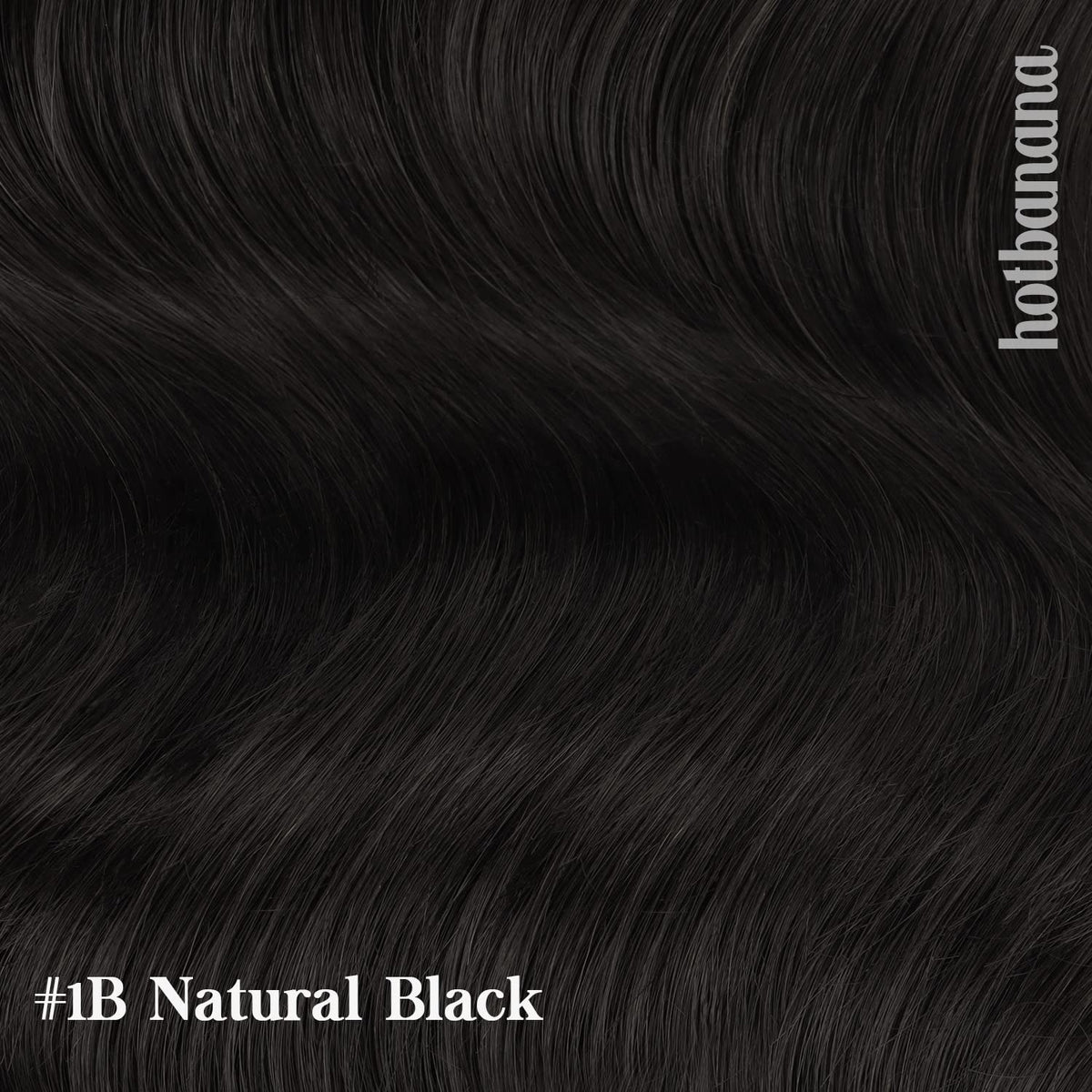 hotbanana Clip in Hair Extensions 20 inch #1B styled on mannequin