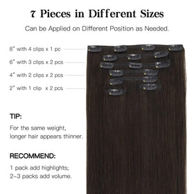 hotbanana Clip in Hair Extensions 20 inch #2 close-up of clips