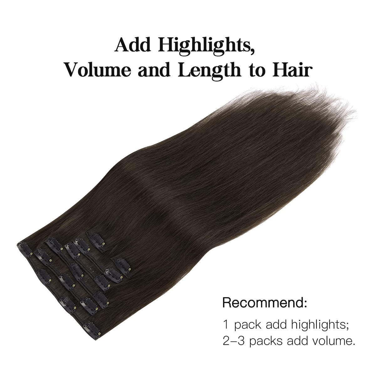hotbanana Clip in Hair Extensions 20 inch #2 in use