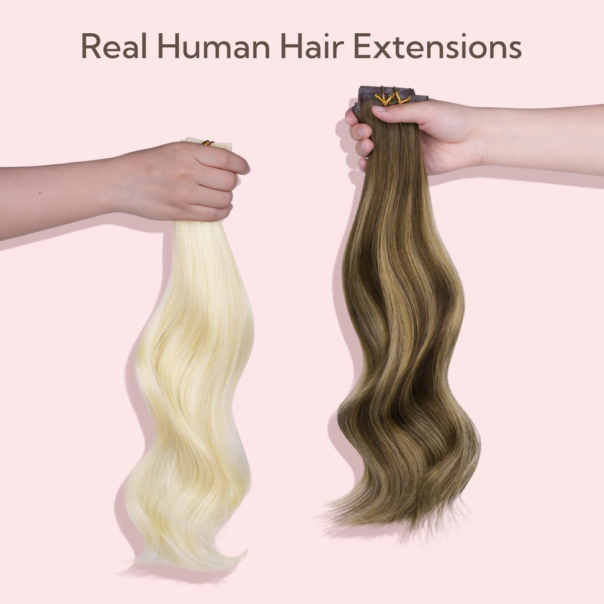 hotbanana Clip in Hair Extensions 20 Inch Ash Blonde lifestyle scene