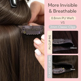 hotbanana Clip in Hair Extensions 20 Inch Ash Blonde texture detail