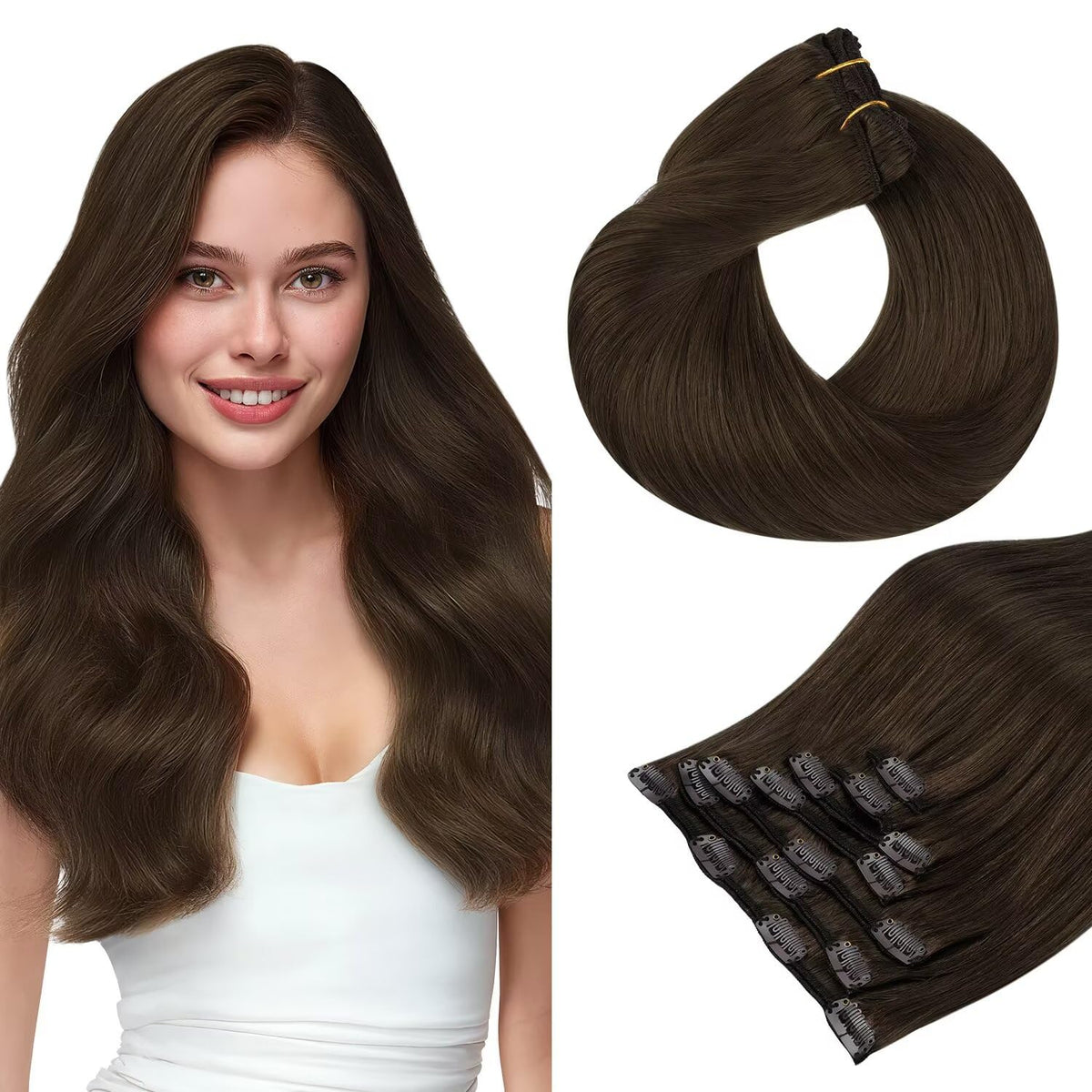 hotbanana Clip in Hair Extensions 20 inch front view