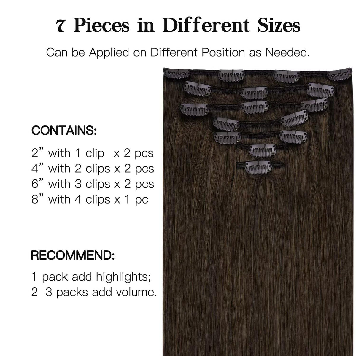 hotbanana Clip in Hair Extensions 20 inch side view