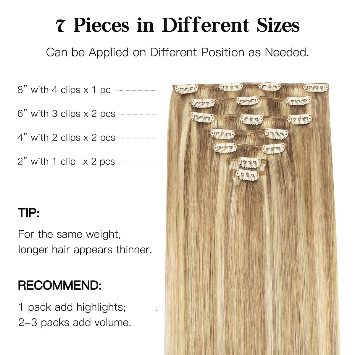 hotbanana Clip in Hair Extensions close-up of clips