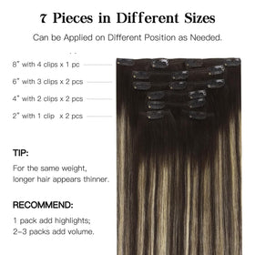 hotbanana Clip in Hair Extensions displayed in various colours