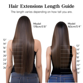 hotbanana Clip in Hair Extensions showing length and texture