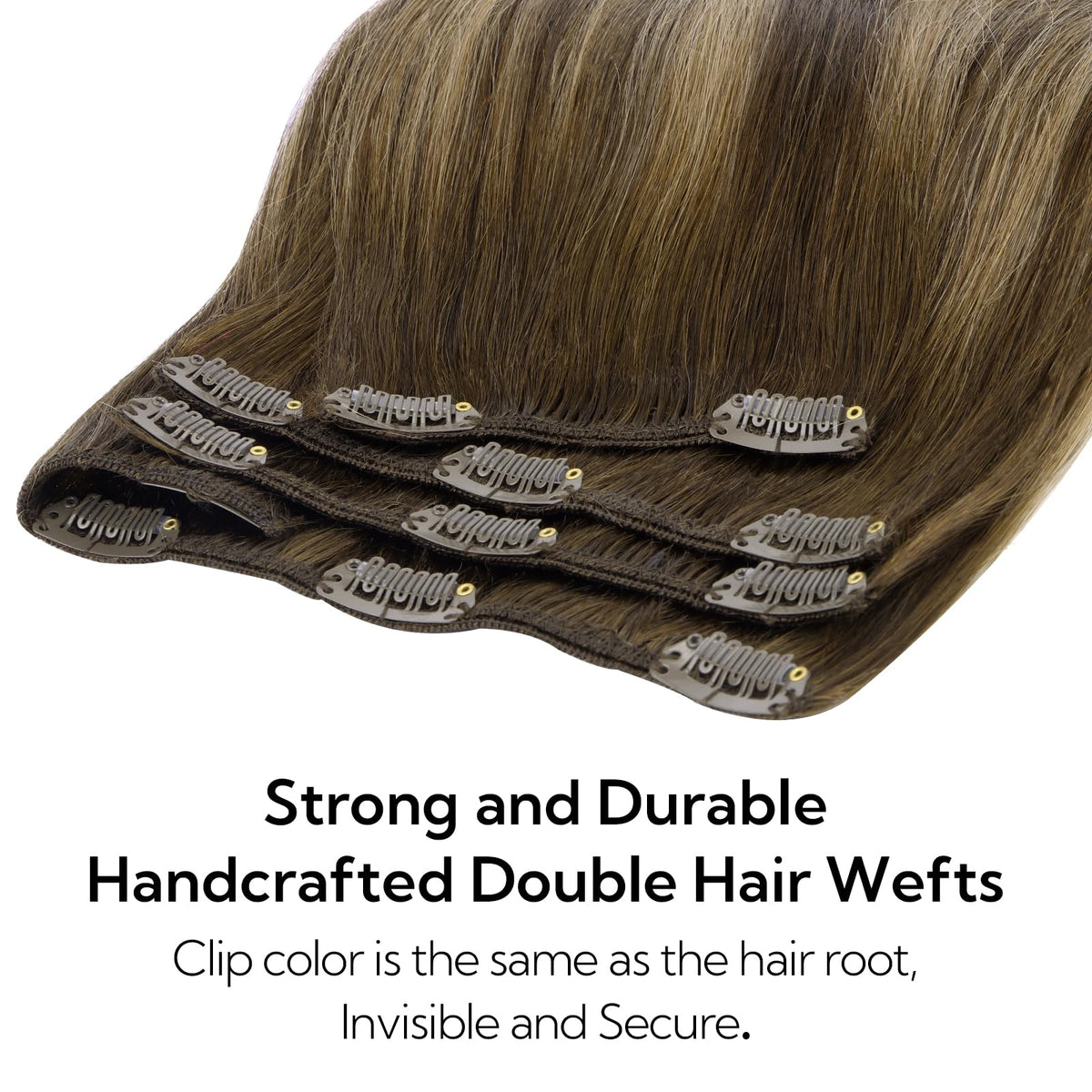 hotbanana Real Human Hair Clip in Extensions 14-inch back view