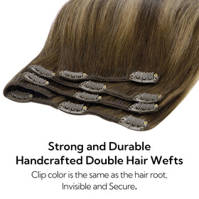 hotbanana Real Human Hair Clip in Extensions 14-inch back view
