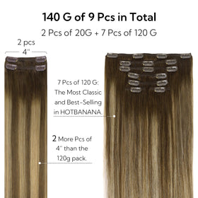 hotbanana Real Human Hair Clip in Extensions 14-inch colour options