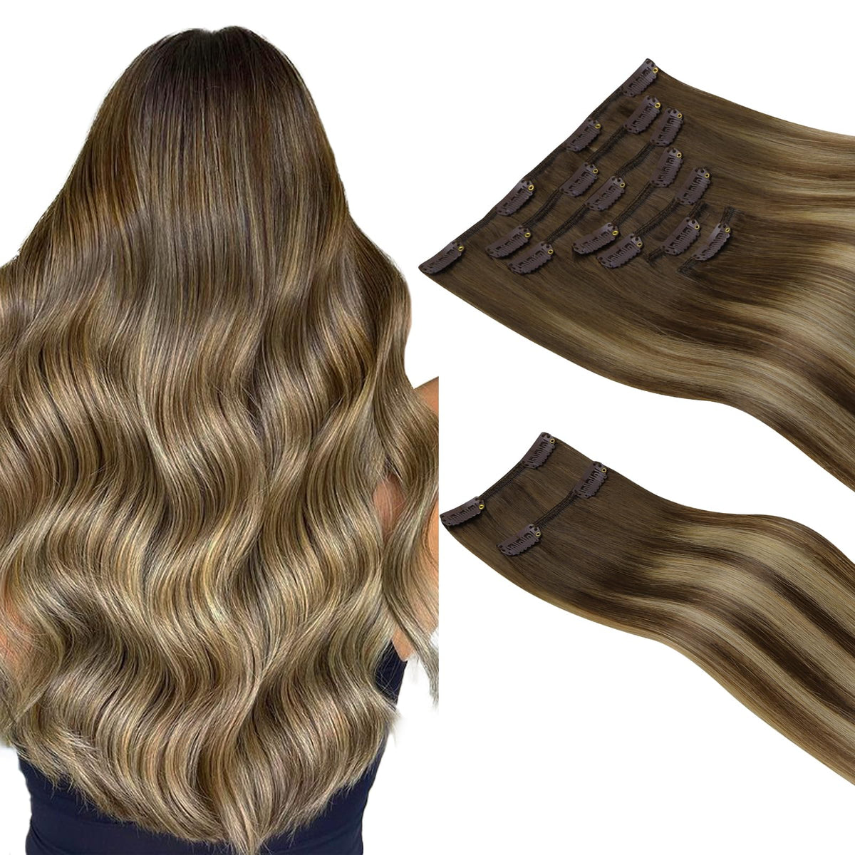 hotbanana Real Human Hair Clip in Extensions 14-inch front view