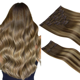 hotbanana Real Human Hair Clip in Extensions 14-inch front view