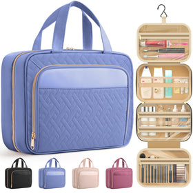 HOTOR Hanging Travel Toiletry Bag Aegean-Blue front view