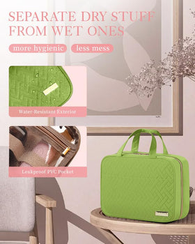 HOTOR Hanging Travel Toiletry Bag Avocado Green side view
