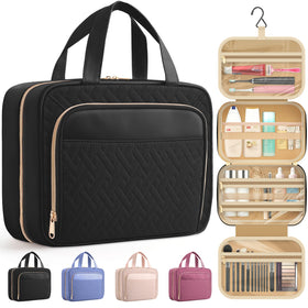 HOTOR Hanging Travel Toiletry Bag front view in black