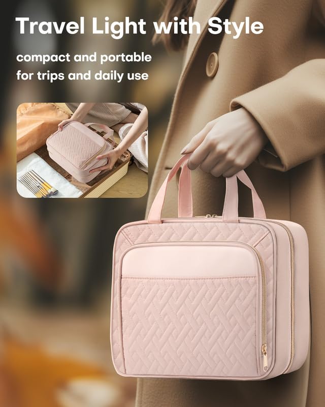 HOTOR Hanging Travel Toiletry Bag in bathroom setting
