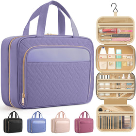 HOTOR Hanging Travel Toiletry Bag in light purple front view