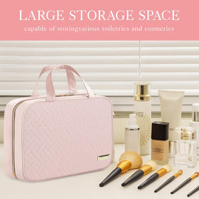HOTOR Hanging Travel Toiletry Bag opened showing compartments