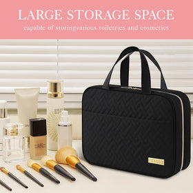 HOTOR Hanging Travel Toiletry Bag opened showing compartments