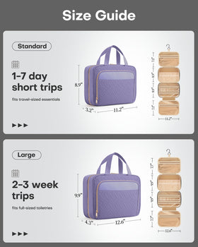 HOTOR Hanging Travel Toiletry Bag showing multiple compartments and hook design