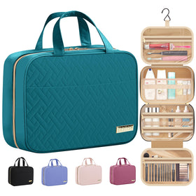 HOTOR Hanging Travel Toiletry Bag teal front view