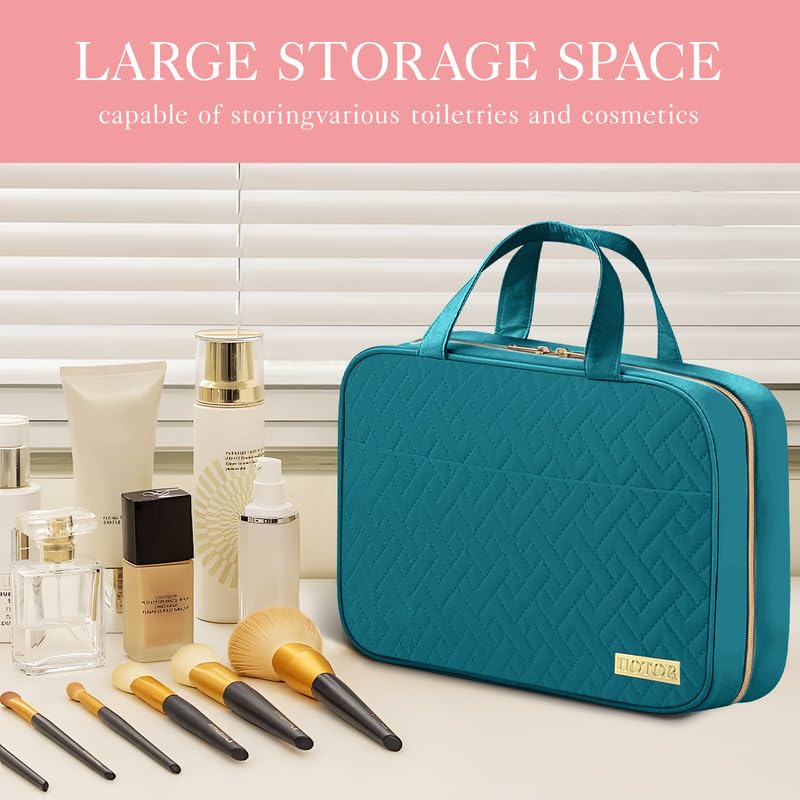HOTOR Toiletry Bag opened showing compartments