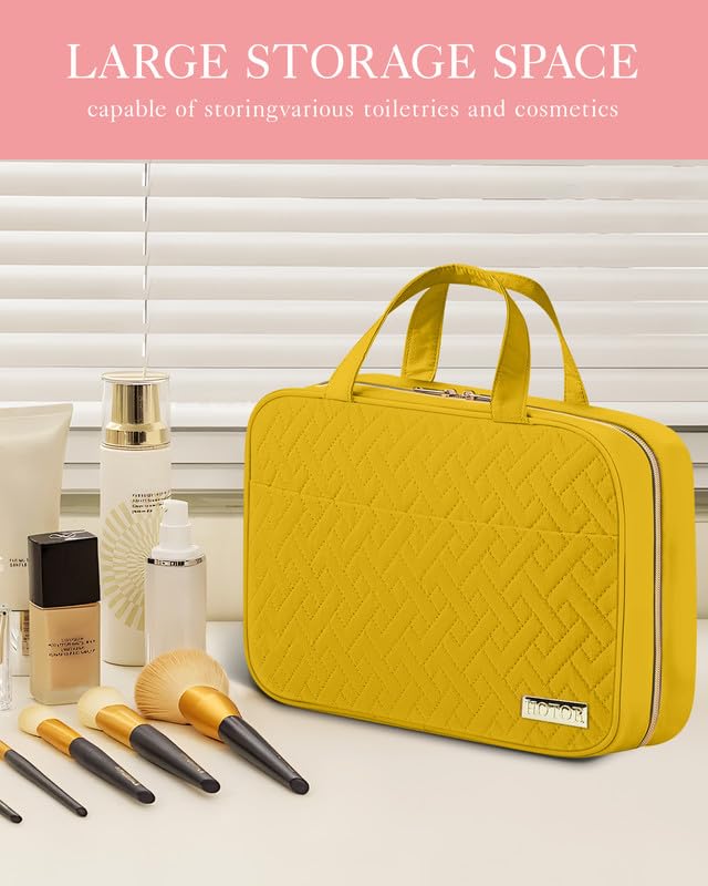 HOTOR Toiletry Bag opened showing multiple compartments