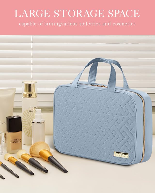 HOTOR toiletry bag opened showing spacious compartments