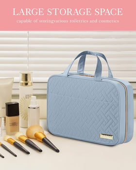 HOTOR toiletry bag opened showing spacious compartments
