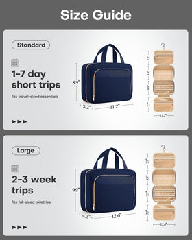 HOTOR Toiletry Bag with open compartments and hanging hook