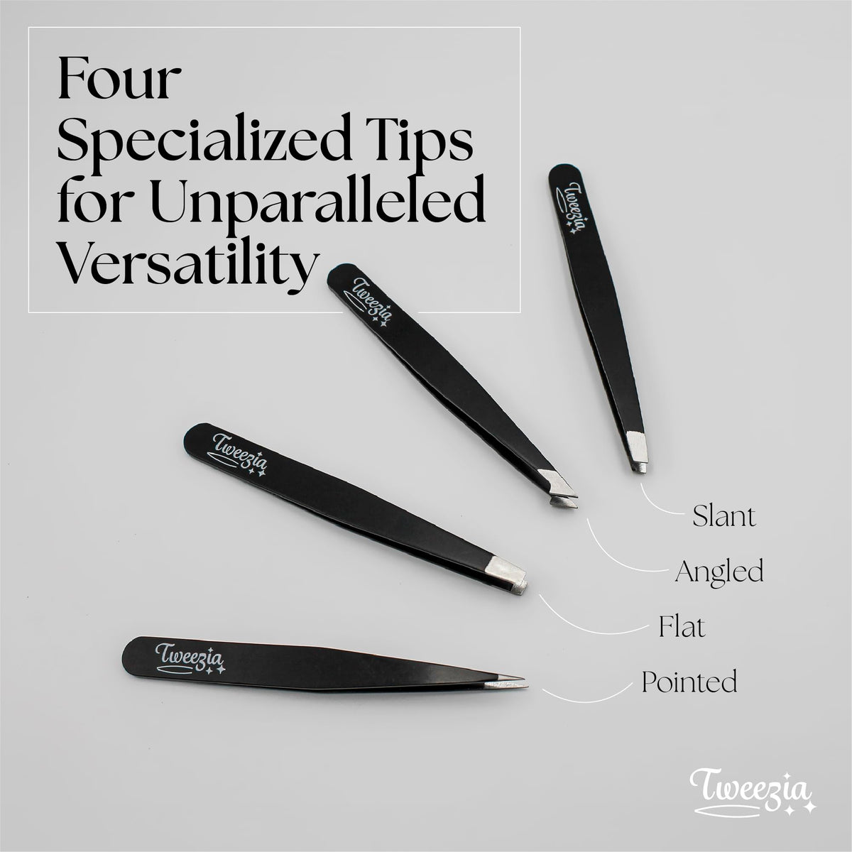 Houseify TWEEZIA pointed tip tweezers in leather case