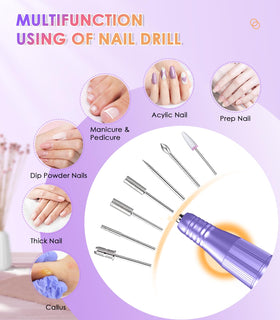 HOUSMV nail drill with drill bits attached