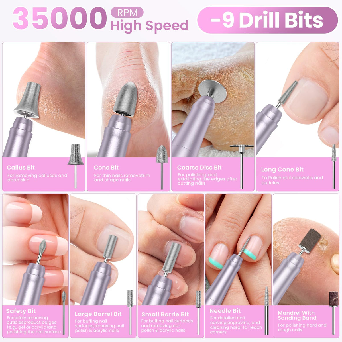 Hoxida Cordless Nail Drill lightweight design comparison