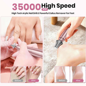 Hoxida Cordless Nail Drill side view showing ergonomic design