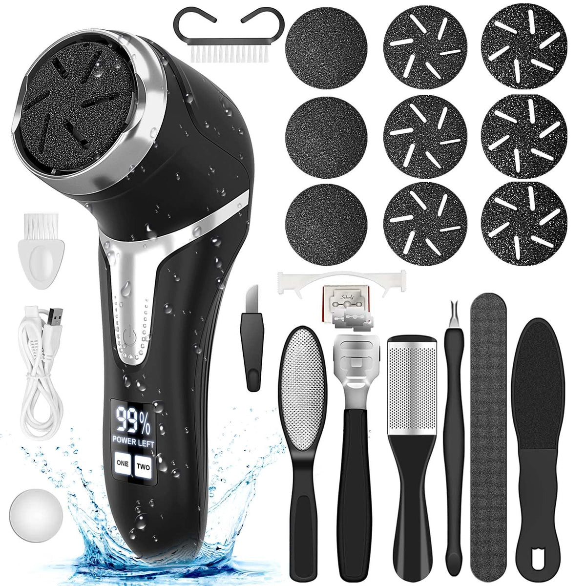 Hoxida Electric Callus Remover with LCD display and USB charging cable