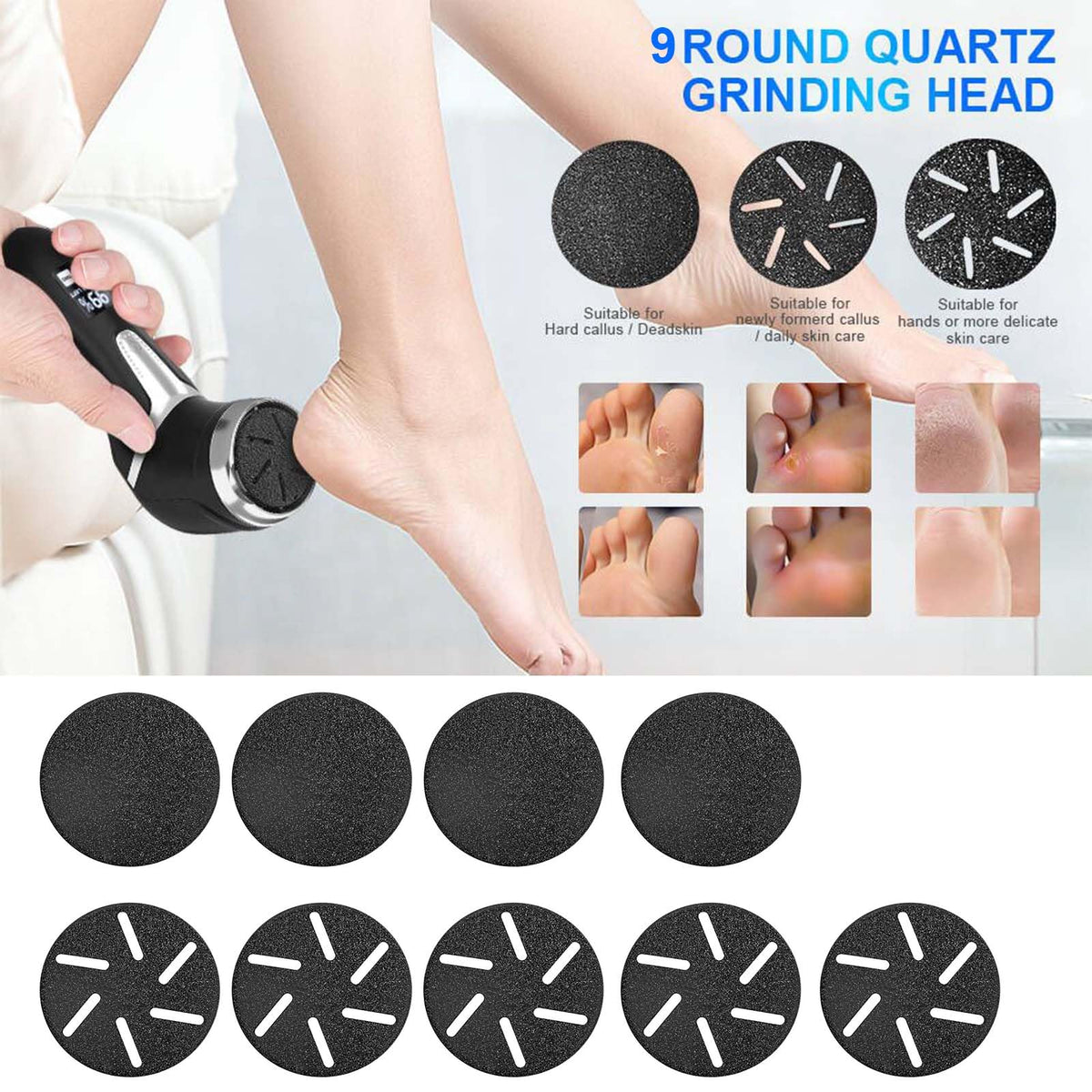 Hoxida electric foot file with vacuum feature in use