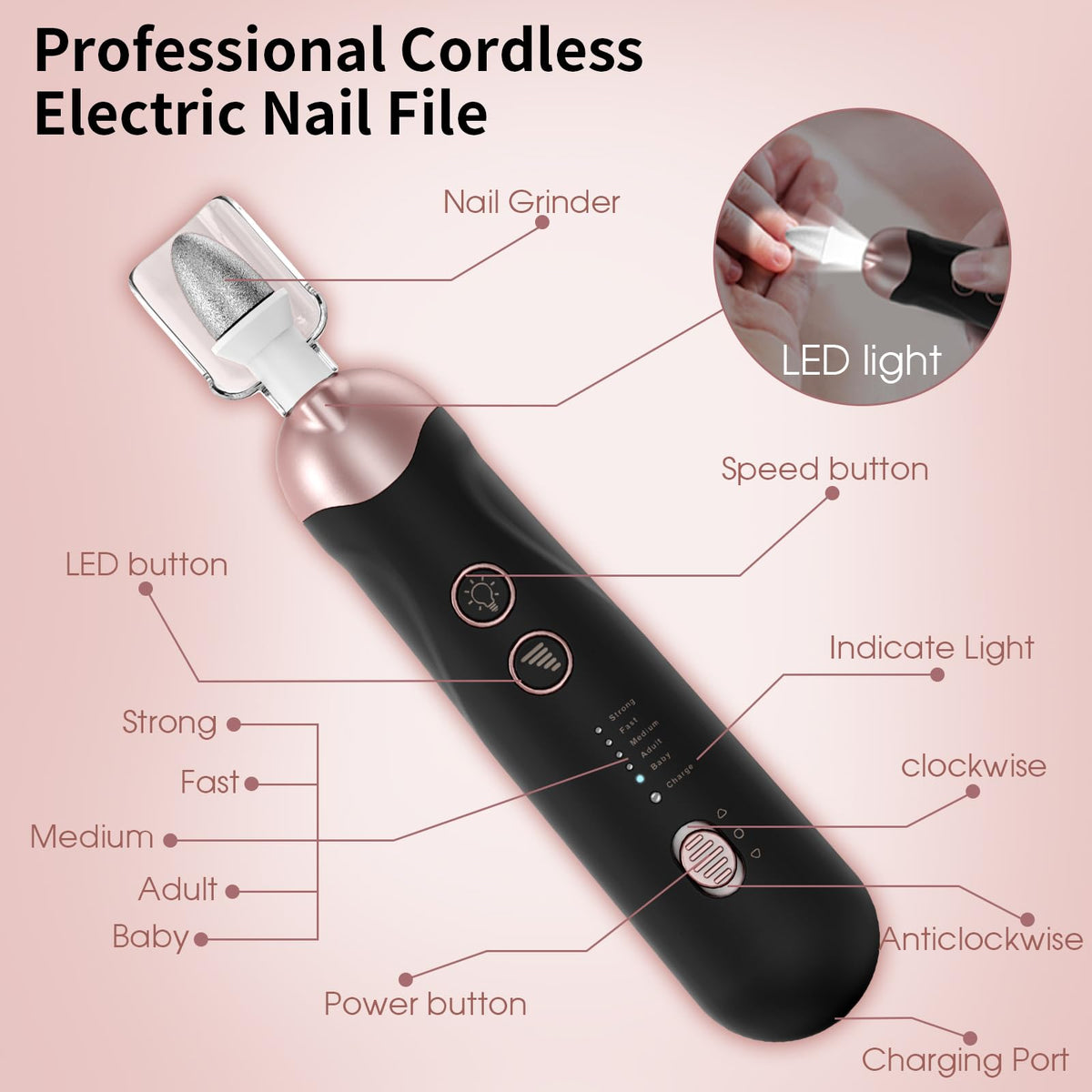 Hoxida Electric Nail File kit packaging