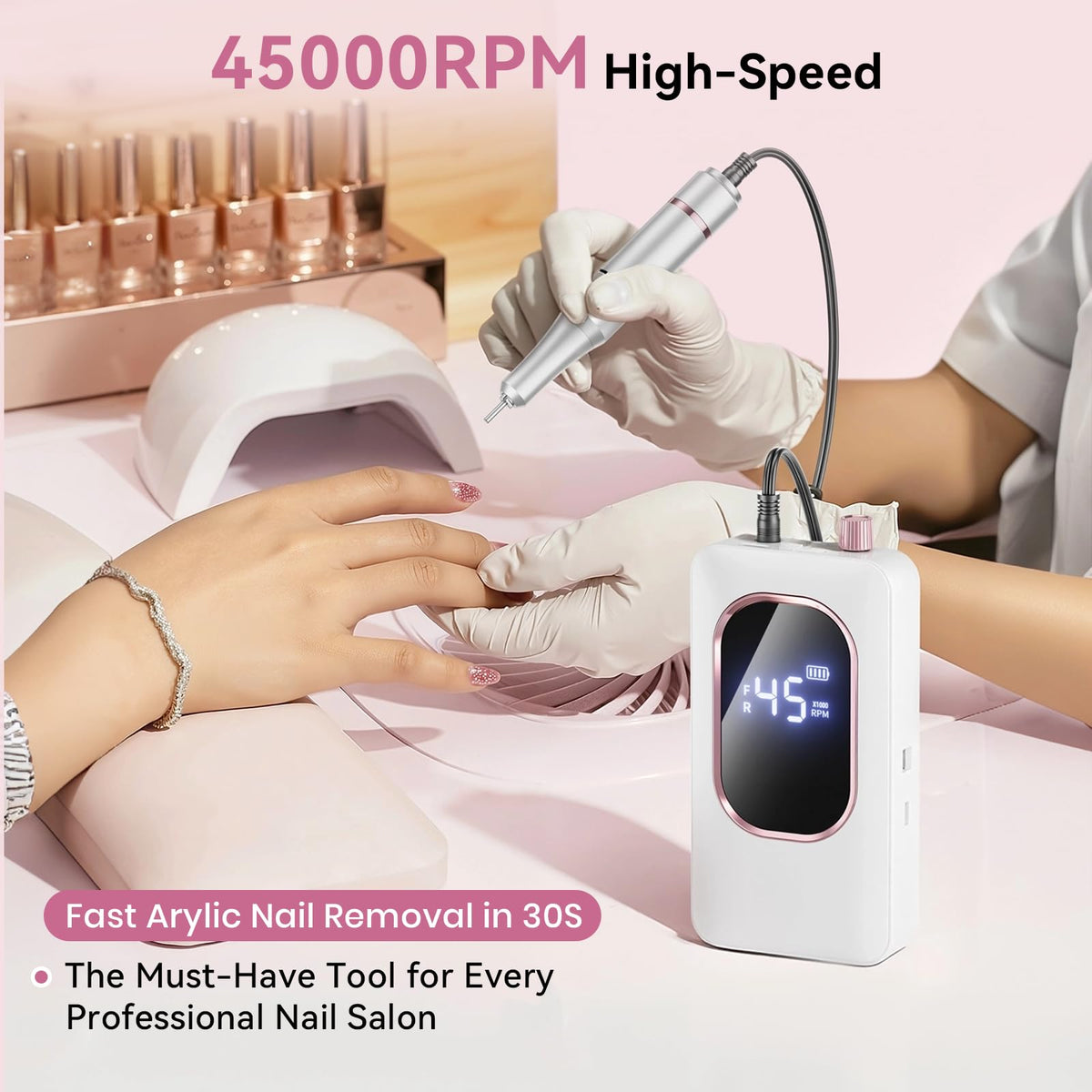 Hoxida Nail Drill accessories including interchangeable bits