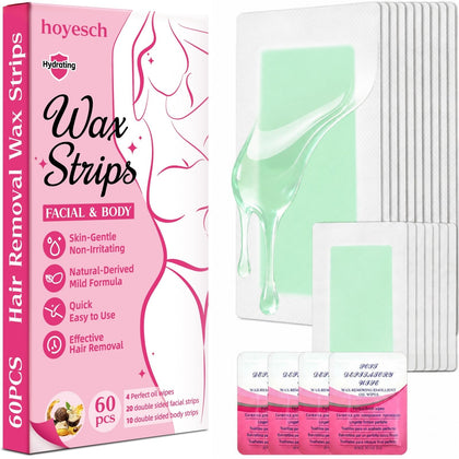 hoyesch 60PCS Wax Strips Kit packaging front view