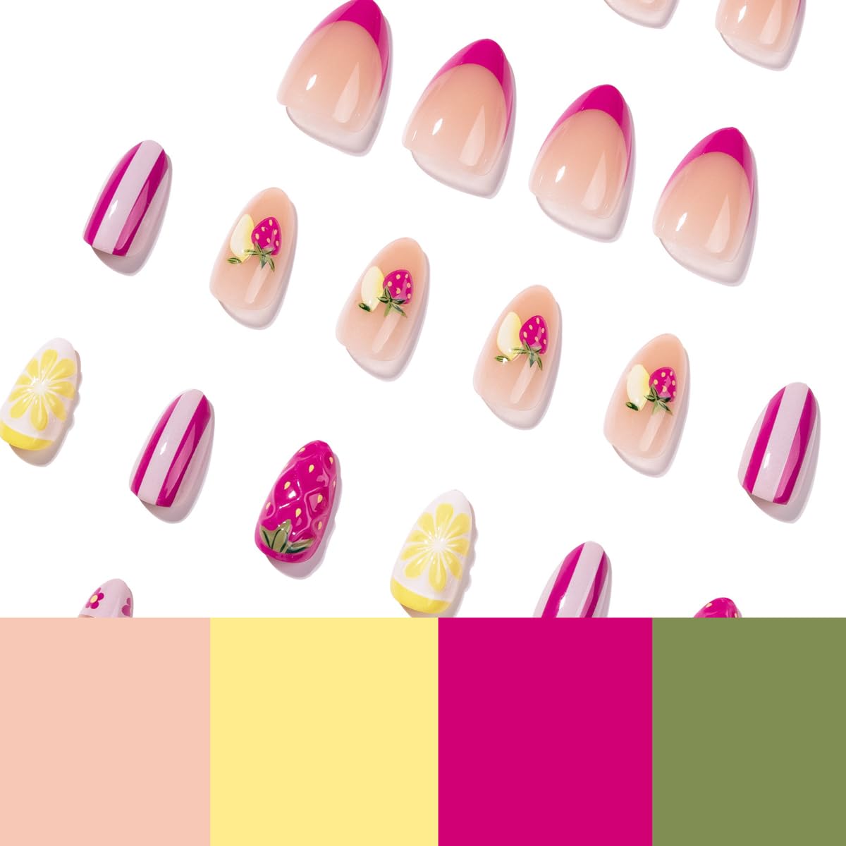 HPYFOI Press On Nails displayed in various sizes