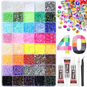 HRLbrc Rhinestones Bedazzler Kit 50000Pcs with 40 colors