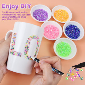 HRLbrc rhinestones kit tools including tweezers and glue