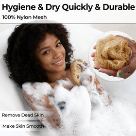 Hrsqu African Exfoliating Net Sponge stretched to 45 inches