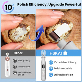 HSKAI Electric Nail File Drill showing LED display