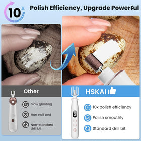 HSKAI Electric Nail File Drill side view with drill bits
