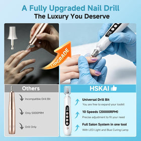 HSKAI Electric Nail File with multiple nail care heads